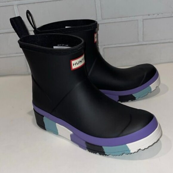 NEW Hunter Original Wellies Play Short Rain Boots Women’s Size 11 Striped - Picture 2 of 11